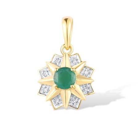 14KYW Pendant Diamond,Emerald (P312646EMR14KYW)