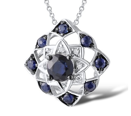 14KWB Pendant Blue Sapphire,Diamond (P312666SAP14KWB)
