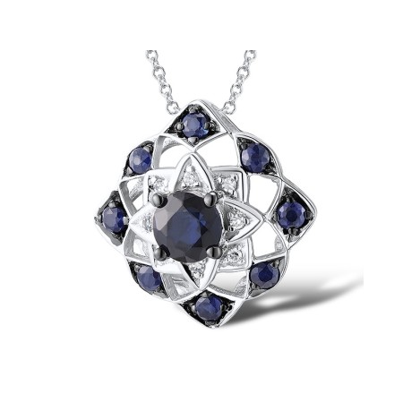 14KWB Pendant Blue Sapphire,Diamond (P312666SAP14KWB)