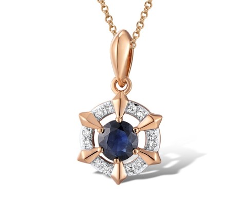 14KRW Pendant Blue Sapphire,Diamond (P312678SAP14KRW)