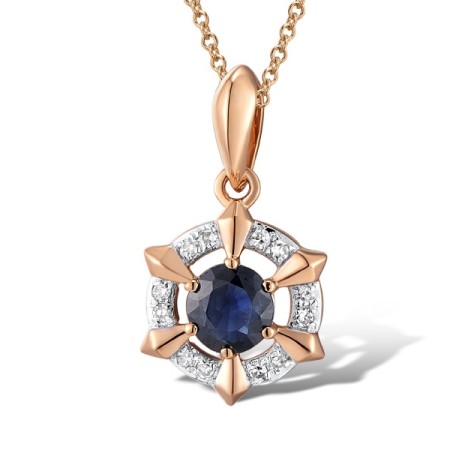 14KRW Pendant Blue Sapphire,Diamond (P312678SAP14KRW)