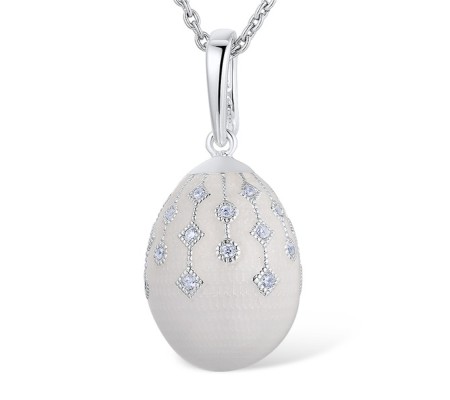 Sterling Silver Pendant Enamel,White Cubic Zirconia (P312700ENA4SL925)
