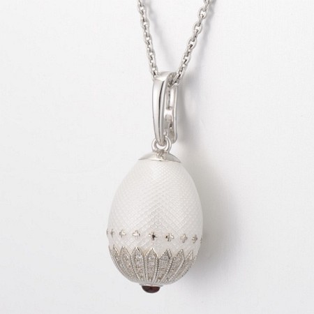 Sterling Silver Pendant Enamel,Red Glass,White Cubic Zirconia (P312701ENASL925)