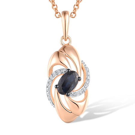 14KRWB Pendant Blue Sapphire,Diamond (P312713SAP14KRWB)