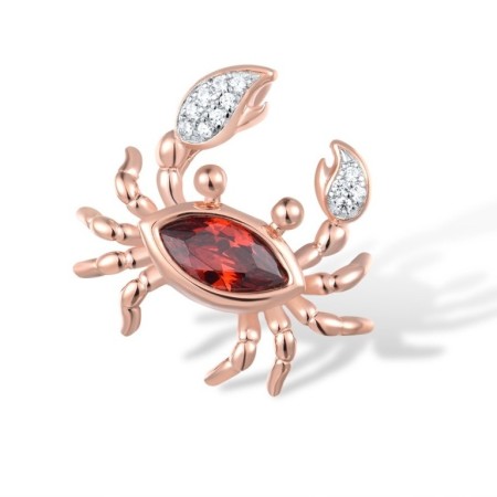 Sterling Silver w/ IONIC ROSE PLATING Pendant Garnet Cubic Zirconia,White Cubic Zirconia (P312829GZZSQ925)