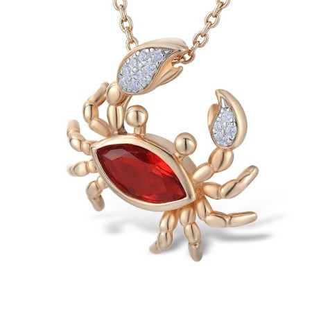 Sterling Silver w/ Ionic Rose Plating Pendant White Cubic Zirconia,Red Glass (P312829REGZSQ925)