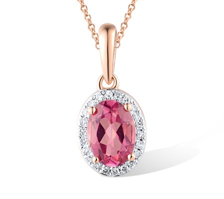 14KRW Pendant Pink Topaz,Diamond (P313184PNT14KRW)