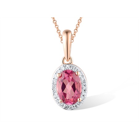 14KRW Pendant Pink Topaz,Diamond (P313184PNT14KRW)