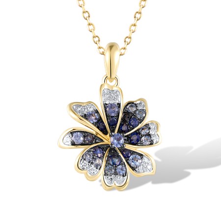 14KYWB Pendant Blue Sapphire,Diamond without chain (P313314SAP14KYWB)
