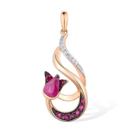 14KRWB Pendant African Ruby,Diamond,Ruby (P313350ARR14KRWB)