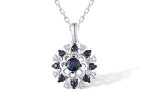 10KWB Pendant Blue Sapphire,Diamond without chain (P313361SAP10KWB)