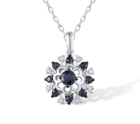 10KWB Pendant Blue Sapphire,Diamond without chain (P313361SAP10KWB)