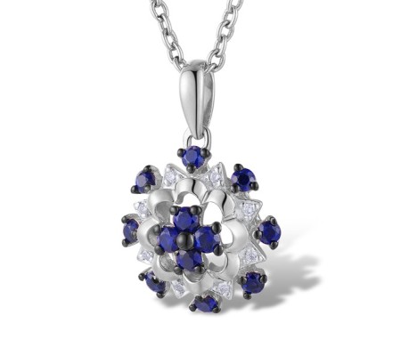 14KWB Pendant Diamond,Blue Sapphire (P313395SAP14KWB)