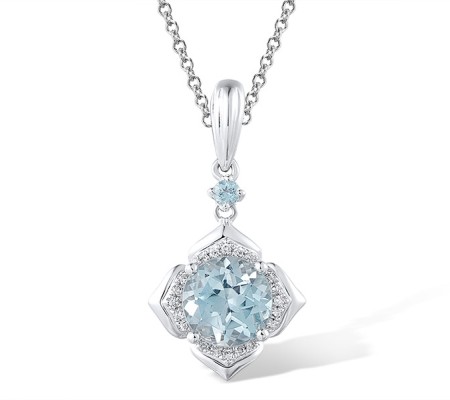 14KW Pendant Diamond,Blue Topaz (Sky Blue),Blue Topaz (Swiss Blue) (P313432BTK14KW)