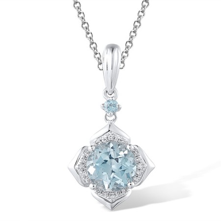 14KW Pendant Diamond,Blue Topaz (Sky Blue),Blue Topaz (Swiss Blue) (P313432BTK14KW)