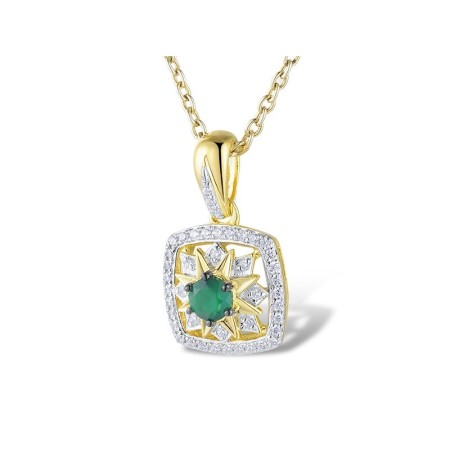 14KYWB Pendant Diamond,Emerald without chain (P313563EMR14KYWB)