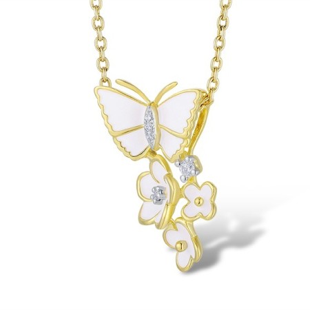 14KYW Pendant Diamond,Enamel (P313579ENA14KYW)