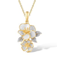 14KYW Pendant Diamond,Enamel (P313583ENA14KYW)