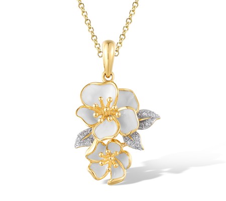 14KYW Pendant Diamond,Enamel (P313583ENA14KYW)