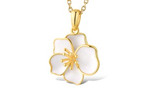 Sterling Silver w/ Yellow Plating Pendant Enamel (P313584ENASY925)