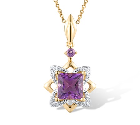 14KYW Pendant Amethyst,Diamond (P313648AME14KYW)
