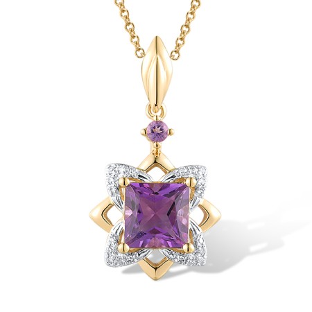 14KYW Pendant Amethyst,Diamond (P313648AME14KYW)