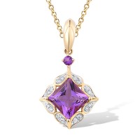 14KYW Pendant Amethyst,Diamond (P313649AME14KYW)