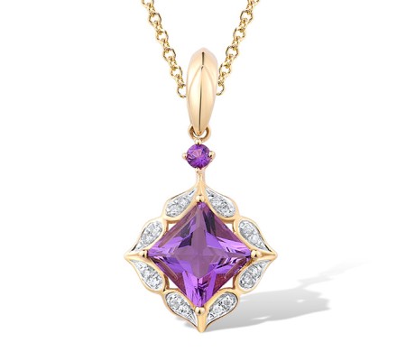 14KYW Pendant Amethyst,Diamond (P313649AME14KYW)