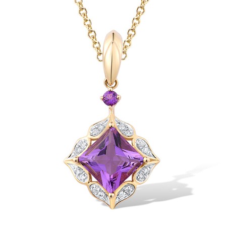 14KYW Pendant Amethyst,Diamond (P313649AME14KYW)