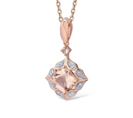 14KRW Pendant Diamond,MORGANITE (P313649AMON14KRW)
