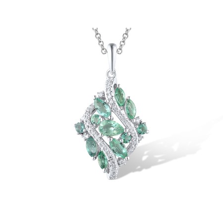 14KW Pendant Emerald,Diamond (P313850EMR14KW)