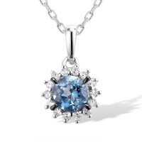 14KWB Pendant Diamond,London Blue Topaz (P313866ALDB14KWB)