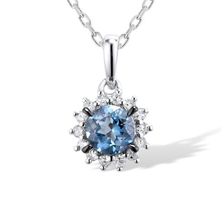 14KWB Pendant Diamond,London Blue Topaz (P313866ALDB14KWB)
