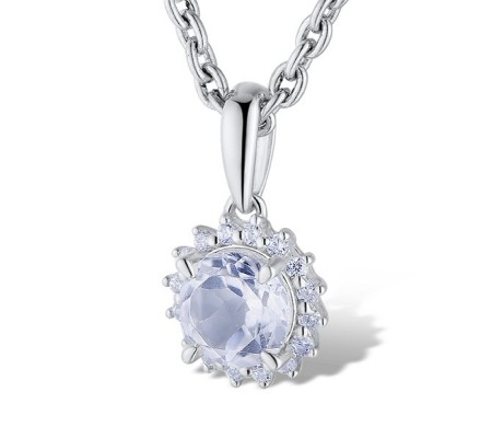 Sterling Silver Pendant White Cubic Zirconia,White Topaz (P313866WZTSL925)