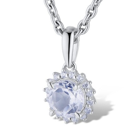Sterling Silver Pendant White Cubic Zirconia,White Topaz (P313866WZTSL925)