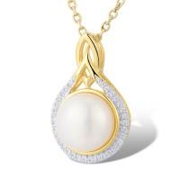 14KYW Pendant Diamond,Fresh Water White Pearl (P313904FWP14KYW)