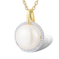 14KYW Pendant Diamond,Fresh Water White Pearl (P313911FWP14KYW)