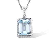 14KW Pendant Blue Topaz (Sky Blue),Diamond (P313973BKT14KW)