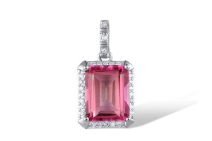 10KW Pendant Diamond,Pink Topaz with out chain (P313973PNT10KW)