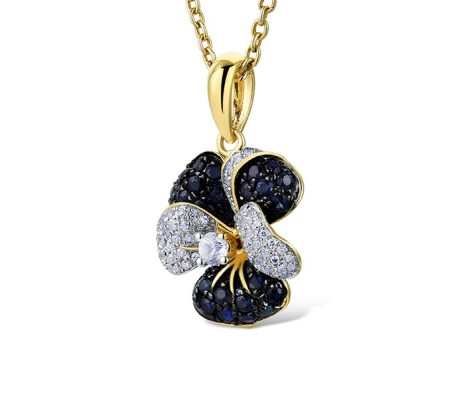 14KYWB Pendant Blue Sapphire,Diamond,White Sapphire (P314004SWS14KYWB)