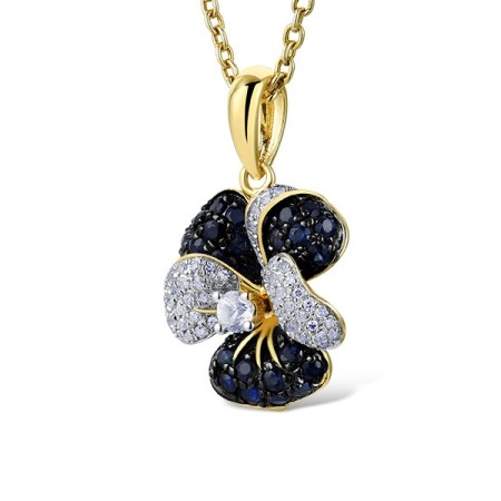 14KYWB Pendant Blue Sapphire,Diamond,White Sapphire (P314004SWS14KYWB)