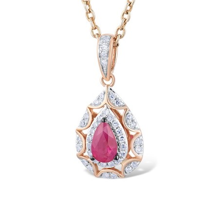 14KRWB Pendant Diamond,Ruby (P314017RUY14KRWB)