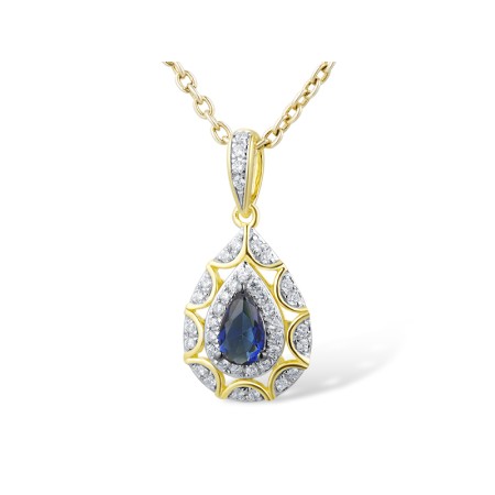 14KYWB Pendant Blue Sapphire,Diamond (P314017SAP14KYWB)