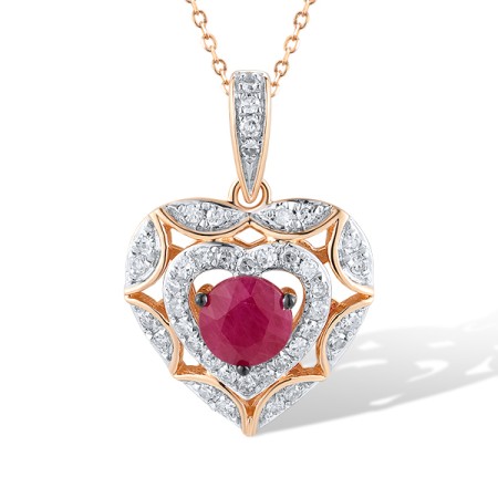 14KRWB Pendant Ruby,Diamond (P314018RUY14KRWB)