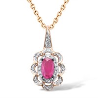 14KRWB Pendant Diamond,Ruby without chain (P314020RUY14KRWB)