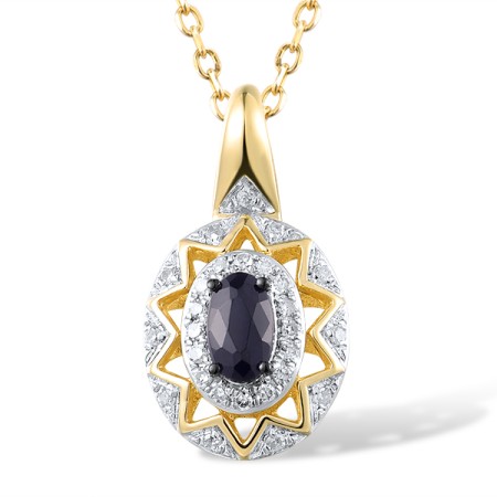 14KYWB Pendant Blue Sapphire,Diamond (P314022SAP14KYWB)