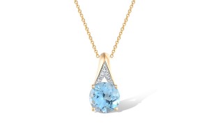 14KRW Pendant Blue Topaz (Swiss Blue),Diamond (P314151BLT14KRW)