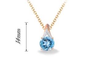 14KYW Pendant Blue Topaz (Swiss Blue),Diamond (P314151BLT14KYW)
