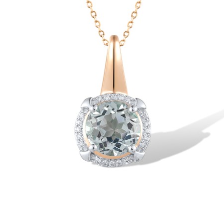 14KRW Pendant Blue Topaz (Sky Blue),Diamond (P314161BKT14KRW)