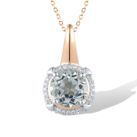 14KRW Pendant Blue Topaz (Sky Blue),Diamond (P314161BKT14KRW)